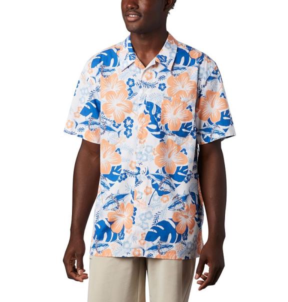 Columbia PFG Trollers Best Shirts Blue Katuna Vibes For Men's NZ74825 New Zealand